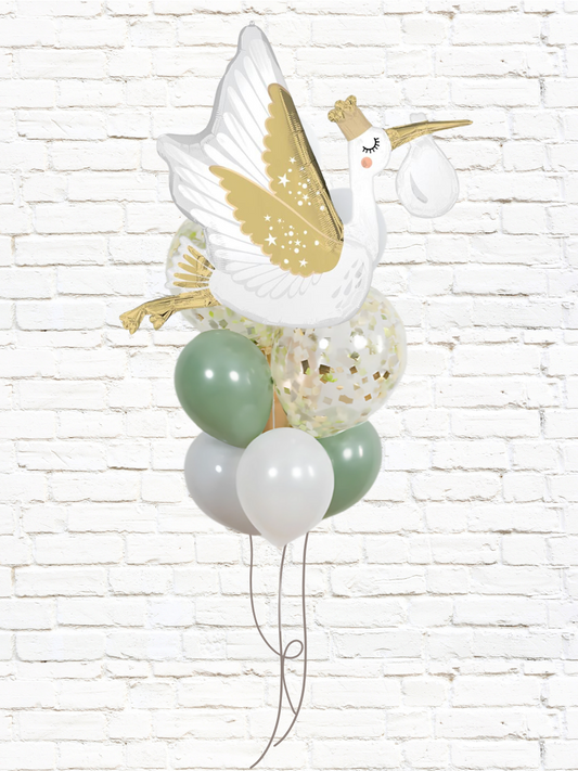 Welcome Baby with a Stork Balloon Bouquet