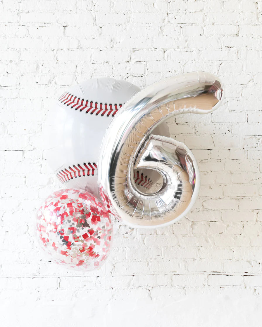 BASEBALL THEME - NUMBER BALLOON BOUQUET