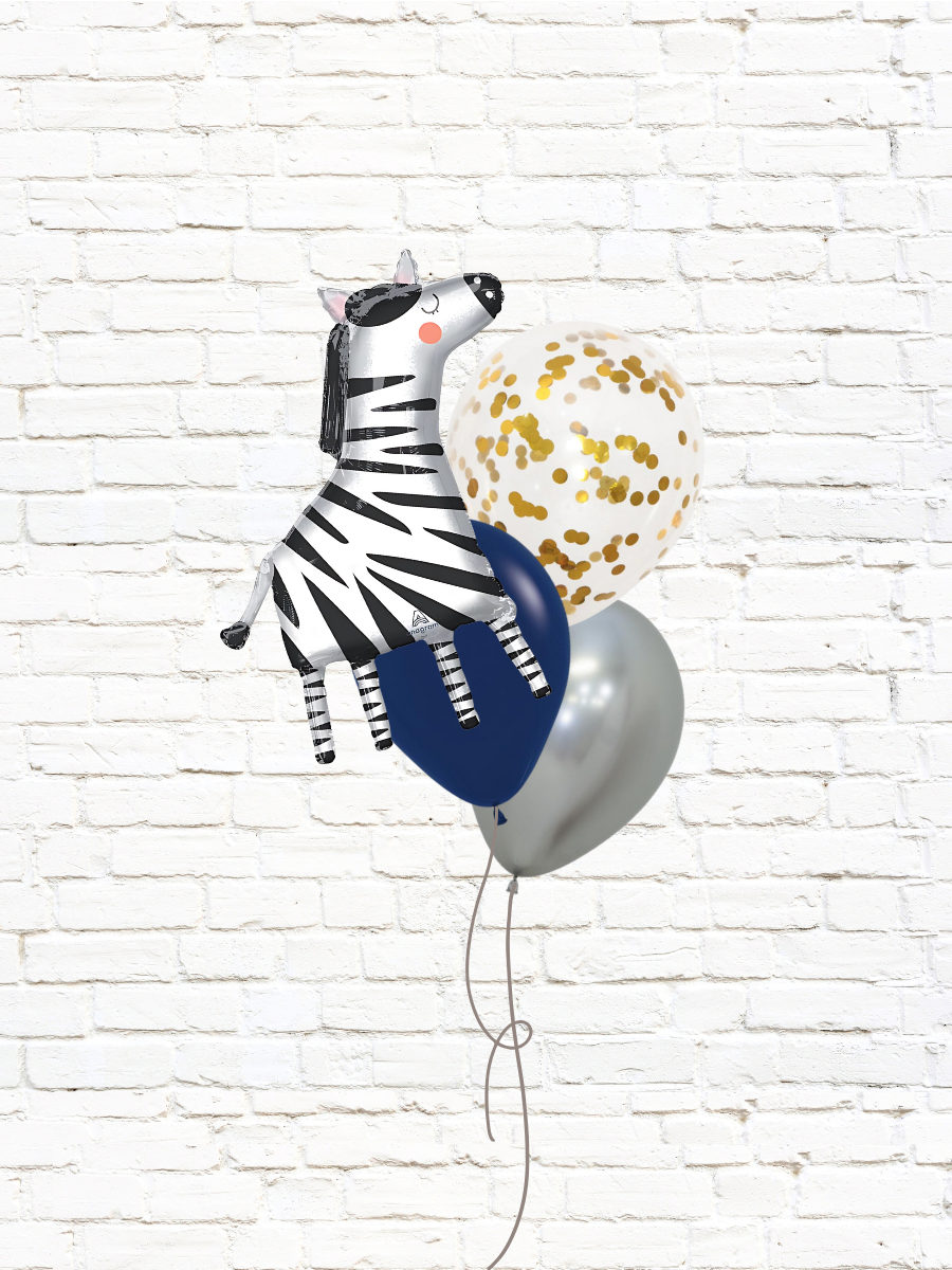 ZEBRA THEME NUMBER BIRTHDAY BOUQUET